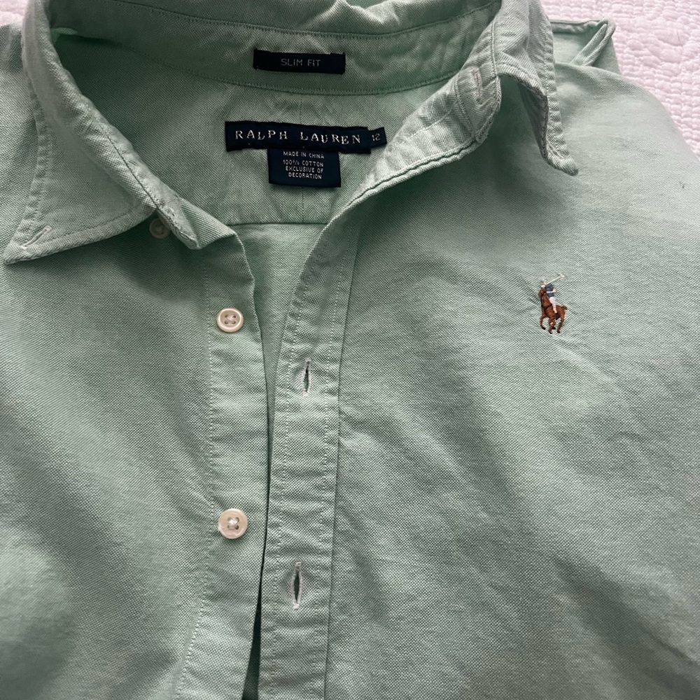 Ralph Lauren WOMENS mint green slim for button down